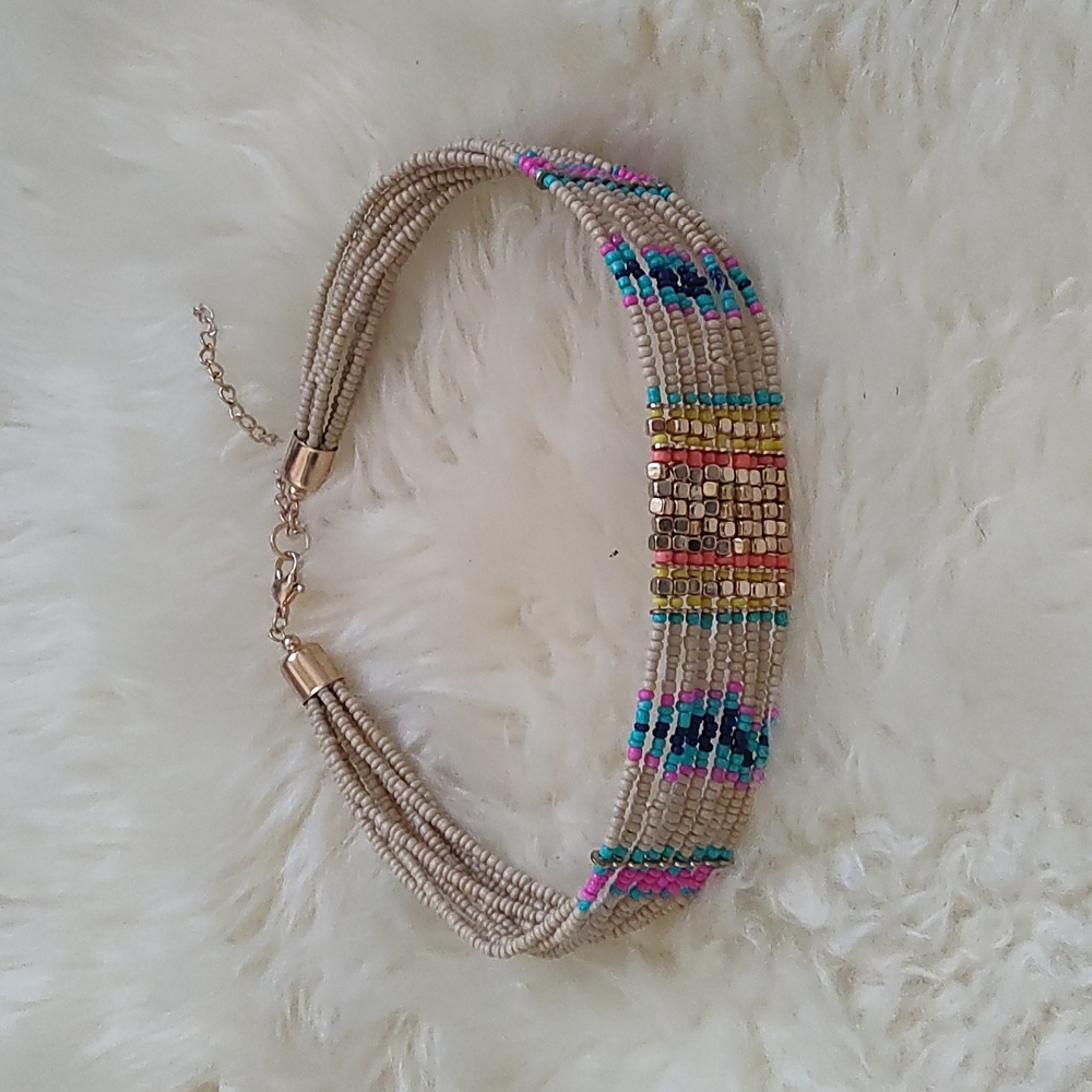 Free People Tribal Seed Bead choker necklace